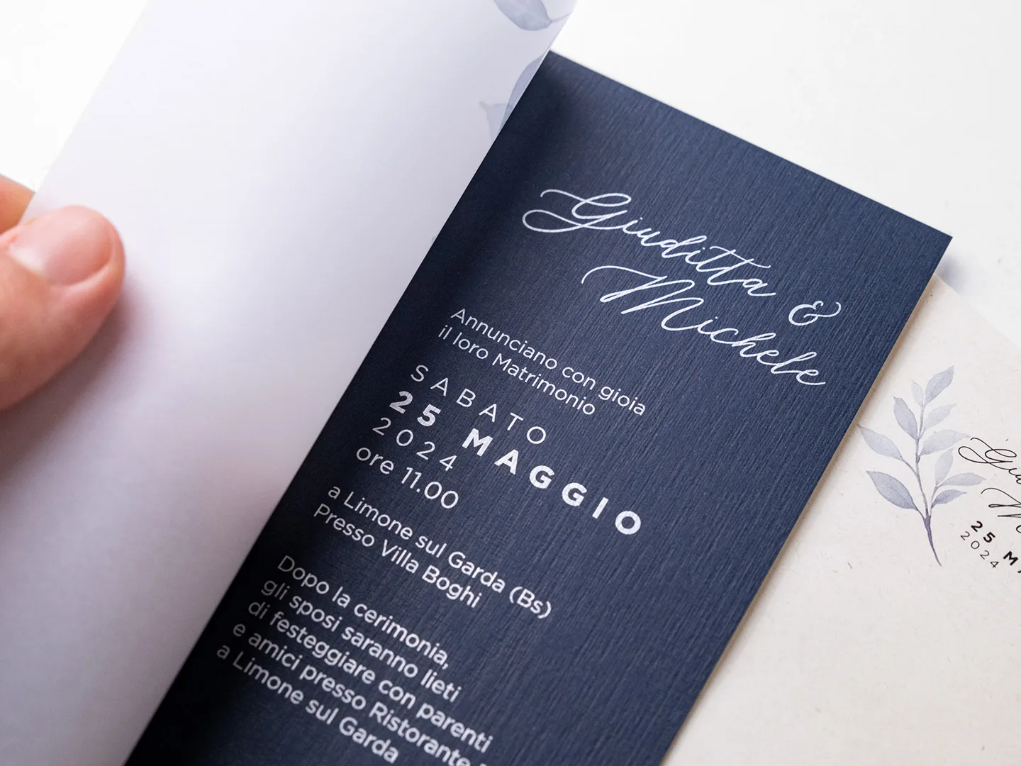 stampa invito matrimonio con argento in pasta su carta speciale